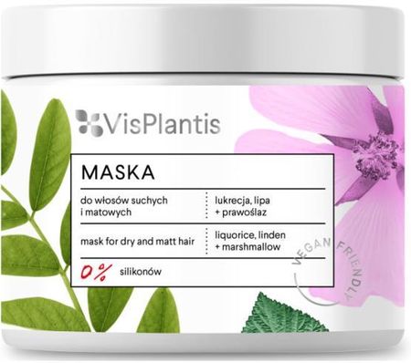 Vis Plantis Vegan Friendly Maska Do Włosów Suchych I Matowych Lukrecja Lipa I Prawoślaz 400ml