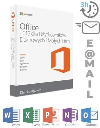 Office 2016 dla Użytkowników Domowych i Małych Firm WIN Polska wersja językowa 