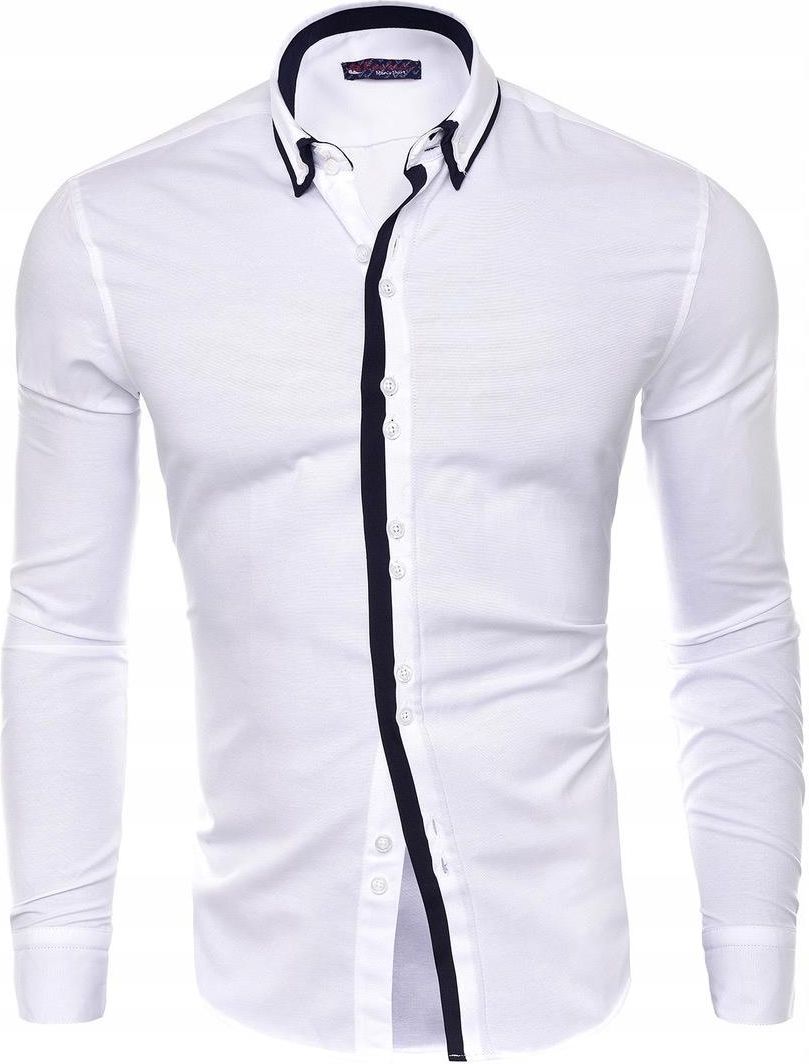 XXL Koszula Męska Km 322A Slim fit Ceny i opinie Ceneo.pl Koszule męska długi rękaw rl19 niebieski risardi.pl