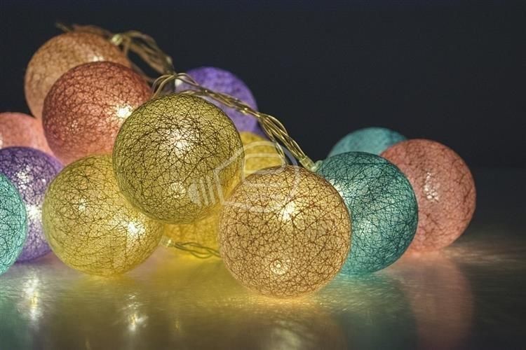 Milagro Kule Led Cotton Balls Łańcuch Girlanda Lampki 20Szt Odcienie Różu Fiolet Łosoś Turkus Ekd2891 Na Baterie 12834 (5902693732891) - zdjęcie 2 Milagro Kule Led Cotton Balls Łańcuch Girlanda Lampki 20Szt Odcienie Różu Fiolet Łosoś Turkus Ekd2891 Na Baterie 12834 (5902693732891)