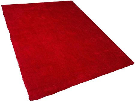 Beliani Nowoczesny dywan poliester czerwony gładki wykonany ręcznie 160 x 230 cm Demre