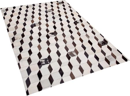 Beliani Prostokątny dywan skóra bydlęca efekt 3D 140 x 230 cm biały Alpkoy