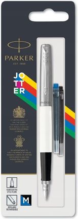 Pióro W Parker Jotter Fp M biały Naboje B/c