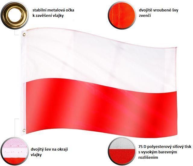 FLAGA POLSKI - 120 CM X 80 CM - zdjęcie 2 FLAGA POLSKI - 120 CM X 80 CM