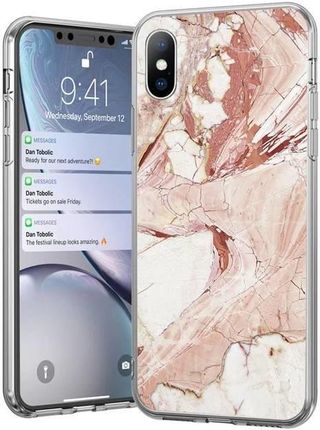 Wozinsky Marble żelowe etui pokrowiec marmur Samsung Galaxy A70 różowy - Różowy