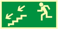 Zdjęcie Znak AA005BFPS droga ewakuacyjna schody dół lewy - Nowe