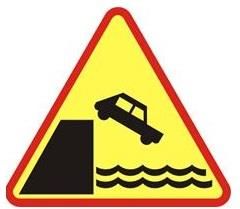 Znak ostrzegawczy A-27 Nabrzeże lub brzeg rzeki