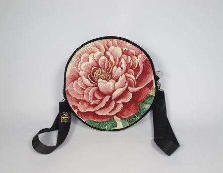 Torebka - plecak gobelinowa róża czerwona