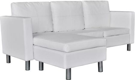 Sofa 3-osobowa, skóra syntetyczna, biała
