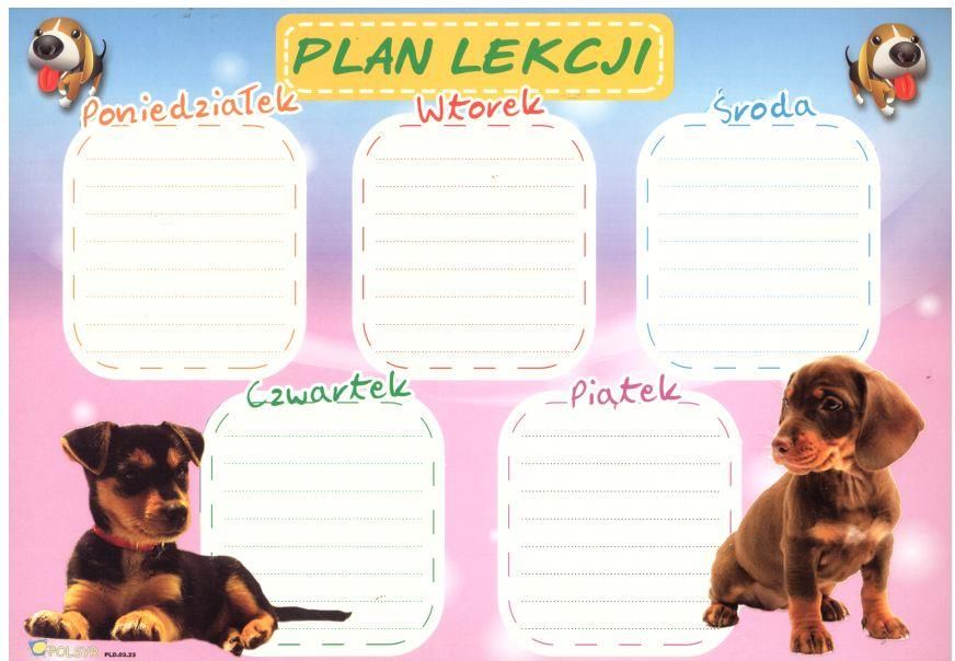 Polsyr Plan Lekcji Z Tabliczką Mnożenia Psy A4 - Ceny i opinie - Ceneo.pl