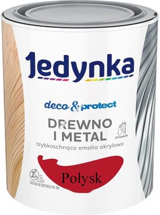 Jedynka Deco&Protect Drewno I Metal Satynowy Połysk Czerwony 0,7L
