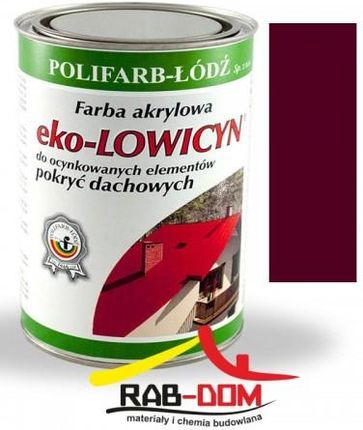 Polifarb-Łódź Eko Lowicyn Farba Dach Ocynk Czerwony W 1L