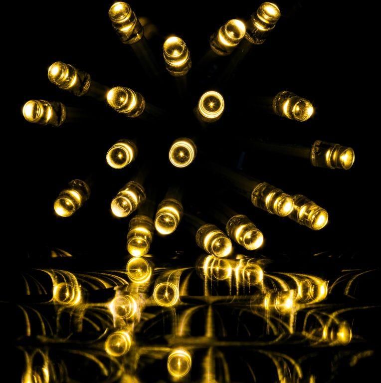 Lampki świąteczne 10 m- biała ciepła 100 diod LED na baterie