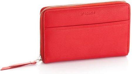 Duży damski portfel Valentini Black & Red Diamond - Czerwony