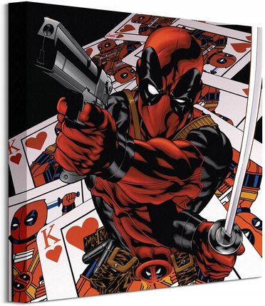 Marvel Deadpool Cards Obraz na płótnie 40x40 cm