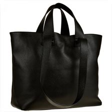 Torba skórzana shopper bag czarna na ramię i do ręki Torba skórzana shopper bag czarna na ramię i do ręki