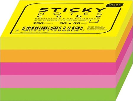 Interdruk Karteczki Samoprzylepne Kolorowe 50X50Mm 250K 