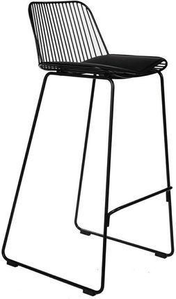 Krzesło barowe Dill High czarne z czarną poduszką - 75 \ czarny