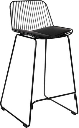 Krzesło barowe Dill Low czarne z czarną poduszką - 66 \ czarny