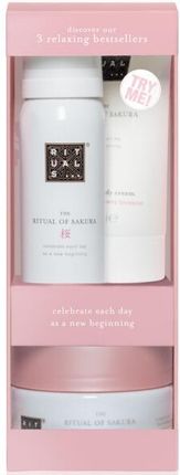 RITUALS Try Me Set Sakura Pianka pod prysznic 50 ml + Peeling do ciała 125 ml + Krem do ciała 70 ml
