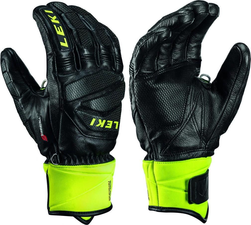 Leki Worldcup Race Downhill Mens Ski Gloves Black Ice Lemon Ceny i