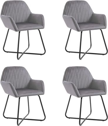 Krzesła jadalniane, 4 szt., szare, aksamitne