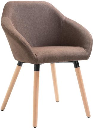 Krzesło do jadalni, brązowe, tapicerowane tkaniną