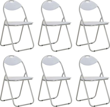 vidaXL Składane Krzesła Jadalniane 6szt Białe Sztuczna Skóra 284409