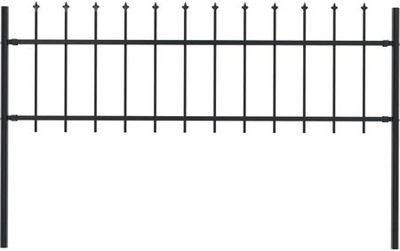 vidaXL Panel Ogrodzeniowy Z Grotami 1,7x0,6m Czarny