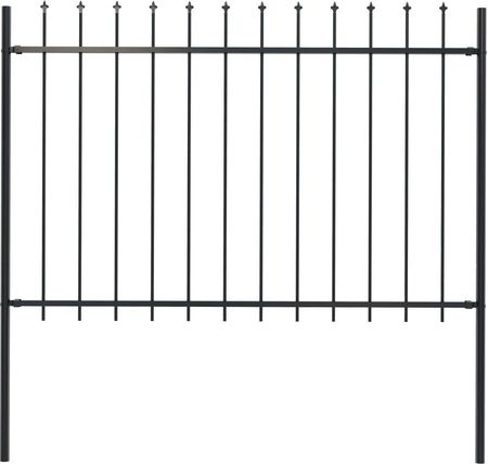 Przęsło ogrodzeniowe vidaXL Z Grotami Stal 1,7x1,2m Czarne
