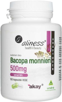 Kapsułki Aliness Brahmi Bacopa Monniery ekstrakt 50% 100 szt.