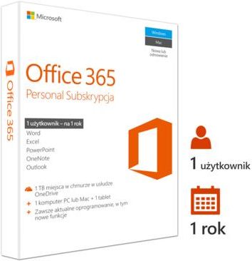 Microsoft Office 365 Personal 32/64 Bit PL 1rok