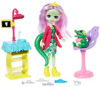 Mattel Enchantimals lalka i zwierzątko krokodyl Wizyta U Dentysty (FCC62/GFN55)