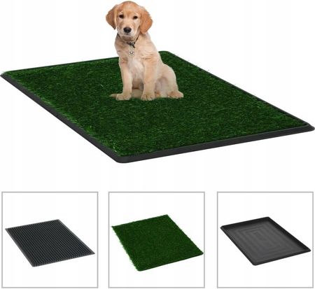 VIDAXL Toalety dla zwierząt z tacą i sztuczną trawą 2szt 76x51x3cm (170770)