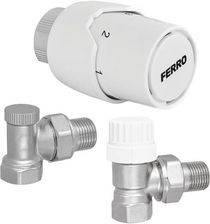 Zdjęcie Ferro Głowica Termostatyczna Zawór Term + Odcinający Kątowy 1/2" (ZTM21) - Ryglice