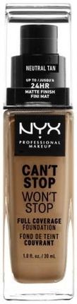 Nyx Professional Makeup Can'T Stop Won'T Stop Full Coverage Foundation Podkład W Płynie Natural Tan 30 ml