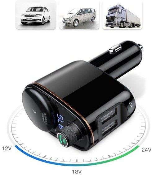 Transmiter Fm Bluetooth z Ładowarką 3.4A + MP3 - zdjęcie 2 Transmiter Fm Bluetooth z Ładowarką 3.4A + MP3