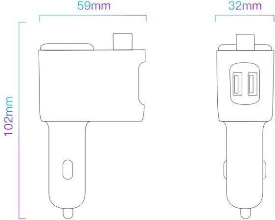 Transmiter Fm Bluetooth z Ładowarką 3.4A + MP3