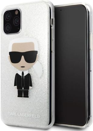 Karl Lagerfeld Iconic Karl - Etui iPhone 11 Pro (Silver Glitter)