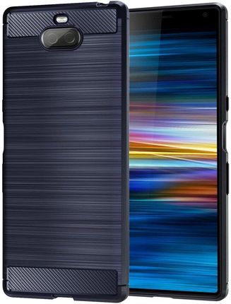 Hurtel Carbon Case elastyczne etui pokrowiec Sony Xperia 10 niebieski - Niebieski