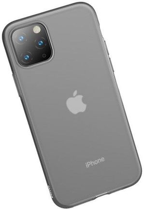 Baseus Jelly matowo przezroczyste żelowe etui pokrowiec iPhone 11 Pro Max czarny (WIAPIPH65S-GD01) - Czarny