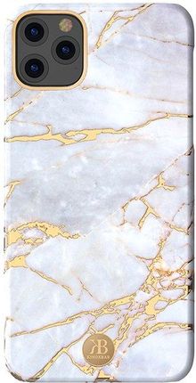 Kingxbar Marble Series eleganckie etui pokrowiec z nadrukiem marmur iPhone 11 Pro Max biały - Biały