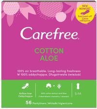 Zdjęcie Carefree Cotton Aloe Wkładki Higieniczne 56szt - Tułowice