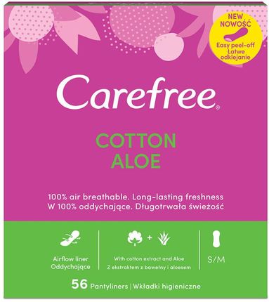 Carefree Cotton Aloe Wkładki Higieniczne 56szt