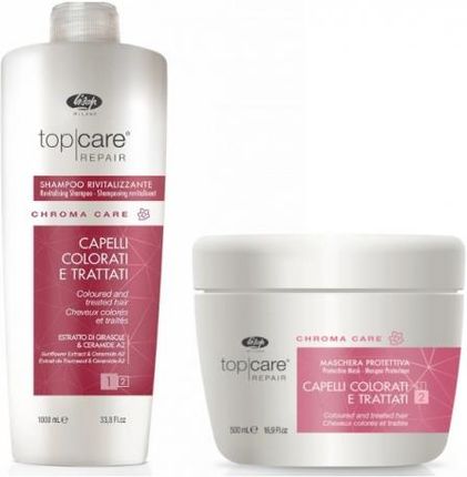 Lisap Chroma Care do włosów farbowanych szampon 1000ml + maska 500ml