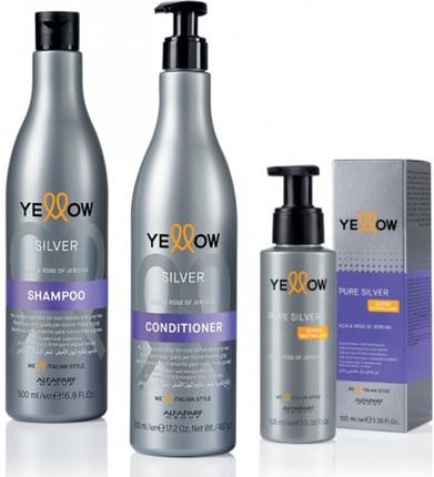 YELLOW Silver do włosów niwelujący żółte refleksy szampon 500ml + odżywka 500ml + pigment 100ml