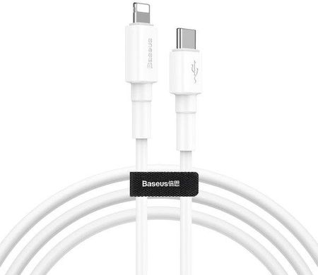 BASEUS Kabel USB-C Lightning 1m Biały (CATLSW-02)