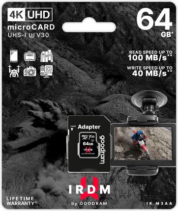 IRDM by GOODRAM 64GB MICRO CARD UHS I U3 + adapter (IR-M3AA-0640R12)