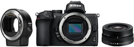Nikon Z 50 + 16-50mm f/3.5-6.3 VR + FTZ