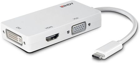 Lindy 43273 Przejściówka (konwerter, adapter) USB 3.1 C - HDMI, DVI, VGA